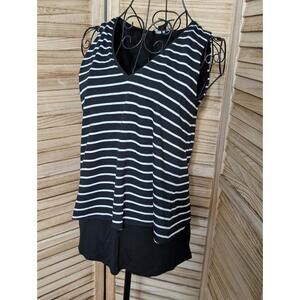 White House Black Market Sleeveless Top Womens Size XS Striped Tank Layered